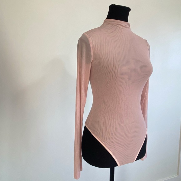 Bubblegum Pink Mesh Bodysuit - Picture 4 of 9